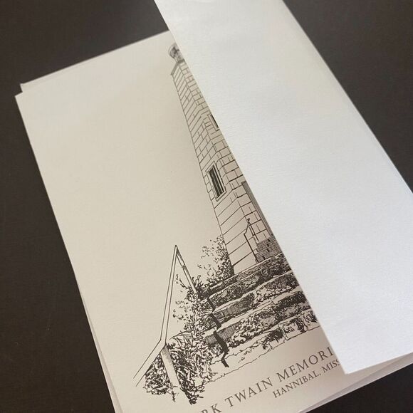 Mark Twain Memorial Lighthouse Hannibal Missouri White Blank Note Card - Picture 3 of 3